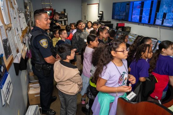 Students look on at Park Ranger shows them around