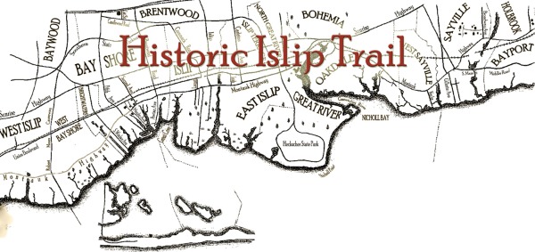 old styled map of Long Island zoomed in on Islip area