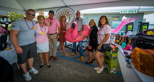 Supervisor Carpenter with other local community leaders at the West Islip Breast Cancer Coalition's annual clam shuck at Bay Shore Marina