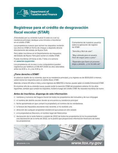 School Tax Relief (STAR) Credit Information (SPANISH)