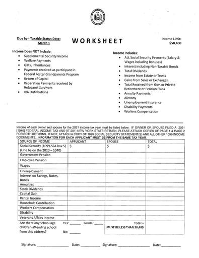 Worksheet - Assessor's Office