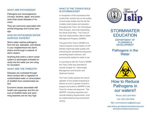 Stormwater Education - Pathogens in the Water