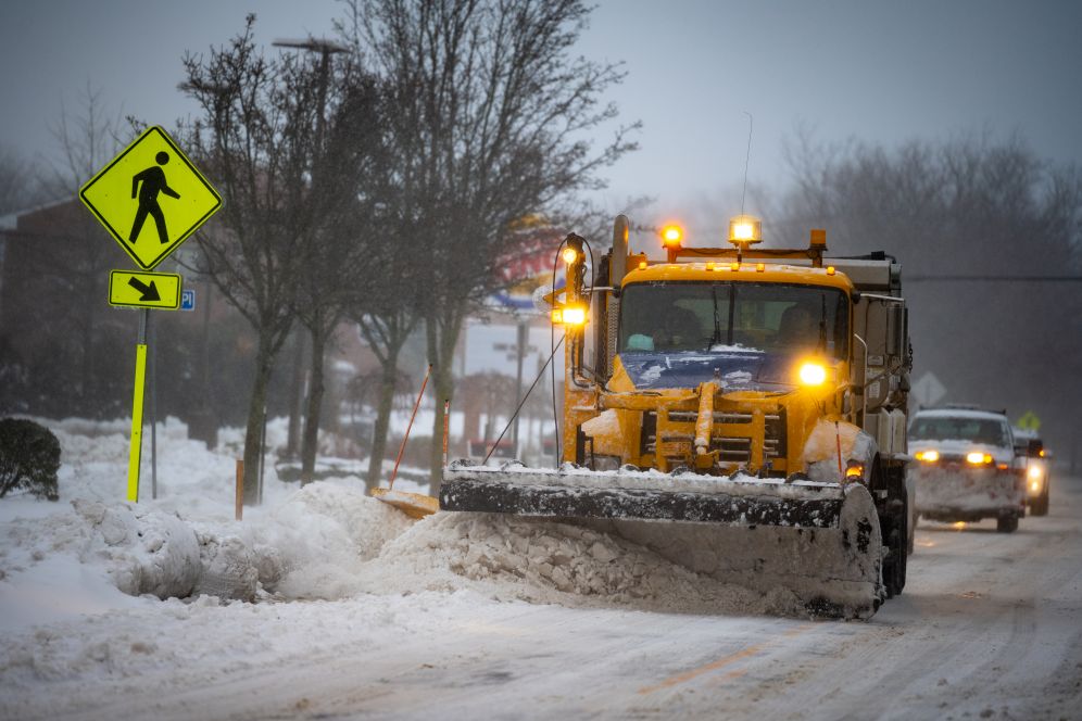 town snow plow plows roads