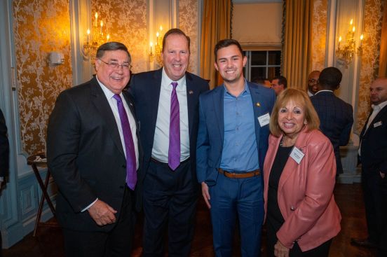 Supervisor Carpenter, in group photo at Bournce Mansion along with County Executive Ed Romaine