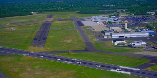 arial shot of airport