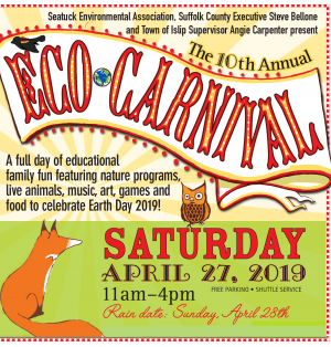 A Banner image announcing the 10th Annual Eco-Carnival to be held on Saturday 27th, 2019 from 11am-4pm