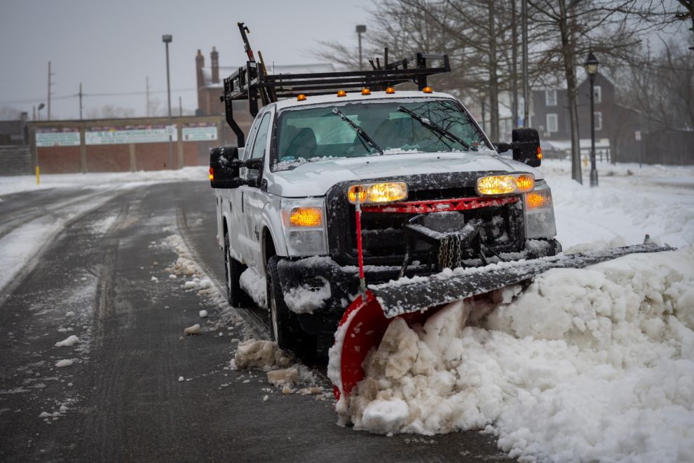 snow plow plowing snow