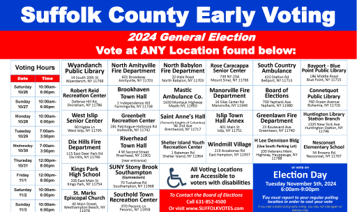 Early Voting Sites for 2024 General Election