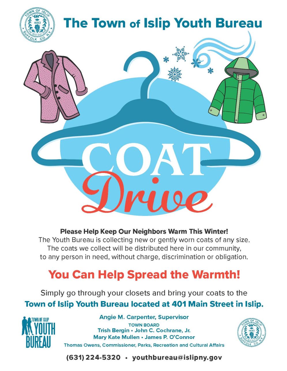 Spread the Warmth with the Town of Islip Coat Drive