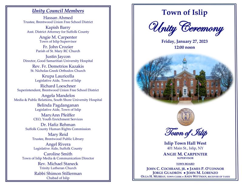 Front and back cover of program