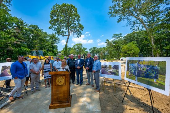 Supervisor and Officials at groundbreak site.