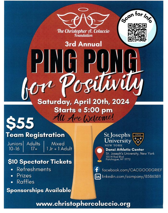 Ping Pong for Positivity Flyer 2024