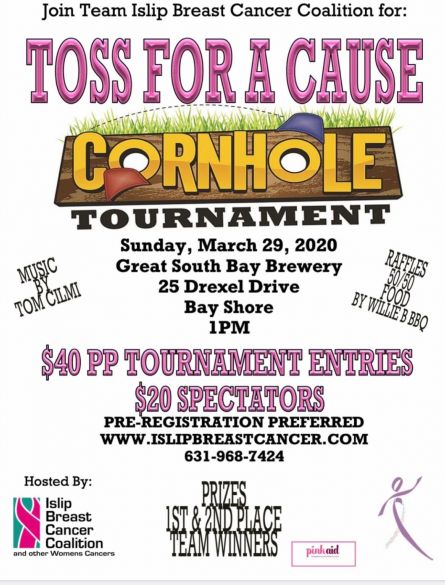  A flyer image detailing the information for the Cornhole Toss event, information in article.