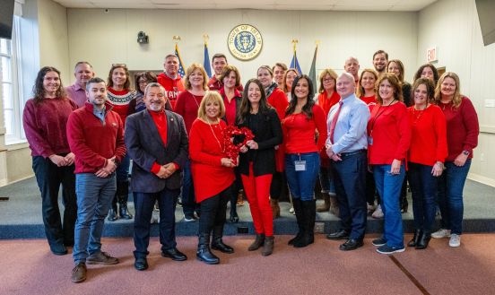 Town Employees wear red for Cardiac Health