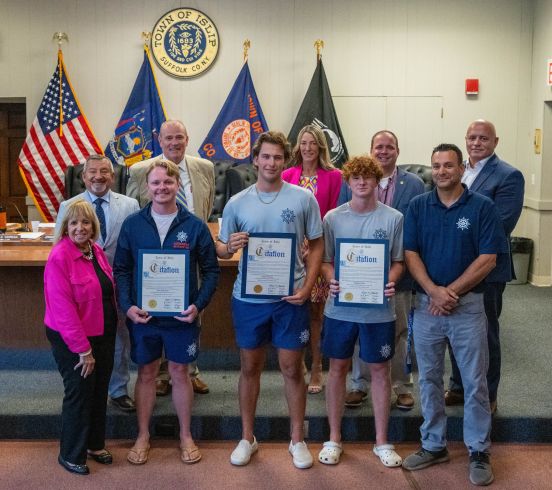 group photo, lifeguards and Town Board