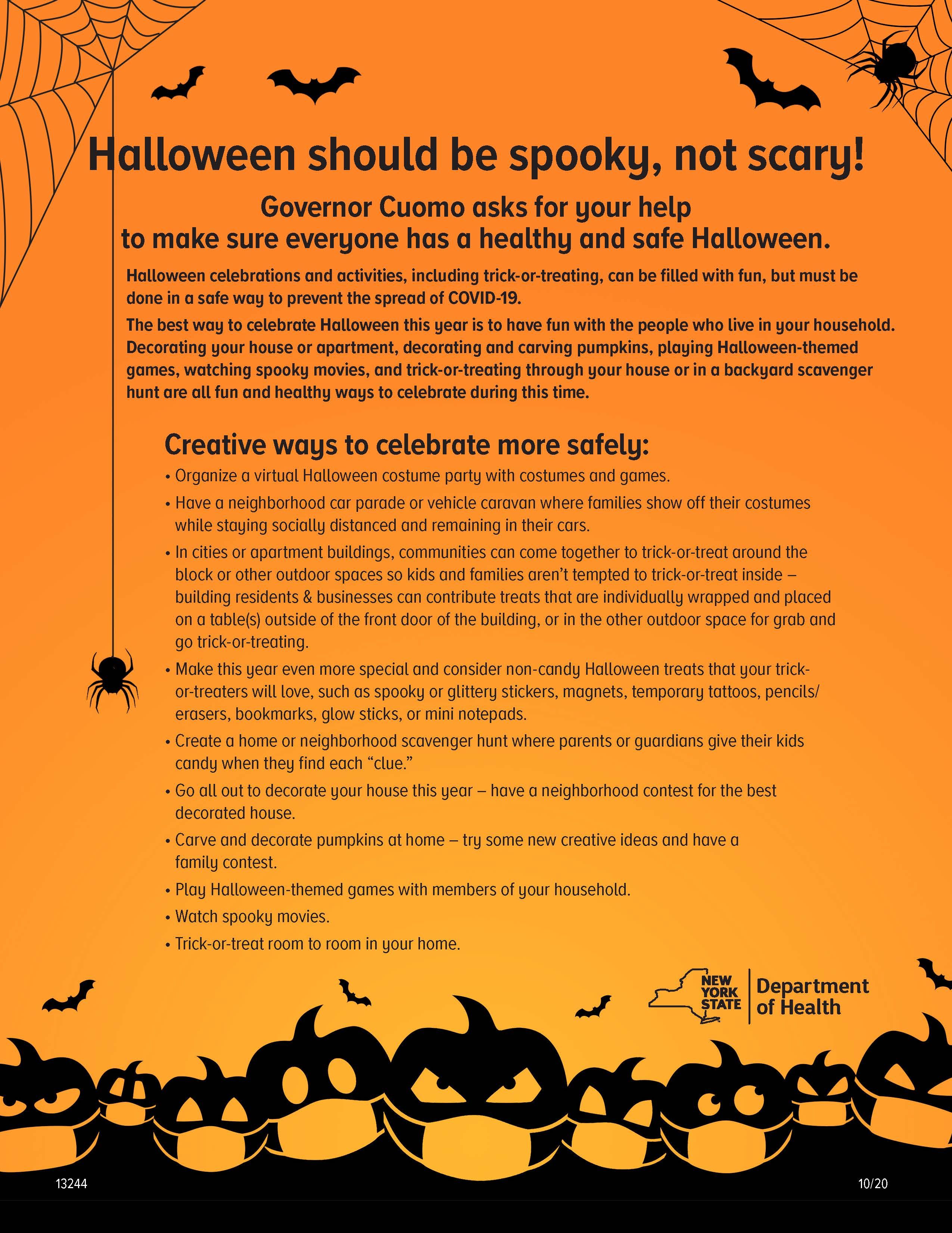 info graphic on how to stay safe when tricker-treating