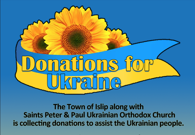 Banner Donations for Ukraine with Sunflowers