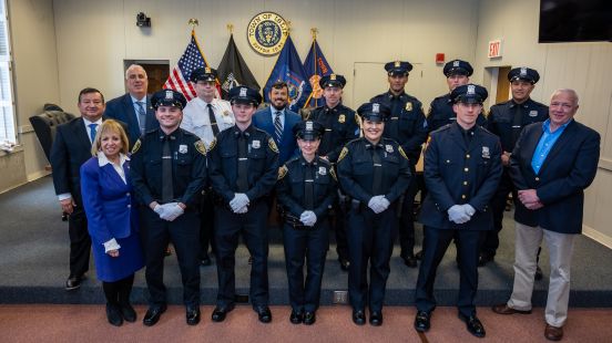Law Enforcement Academy Graduates and Officials in group shot