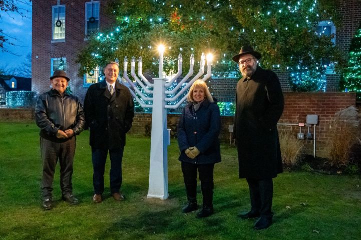 Town Officials Light Hanukkah Menorah