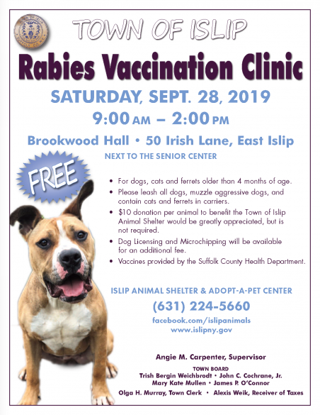 FREE Rabies Vaccination Clinic to be Hosted Saturday, Spetember 28th