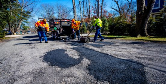 town crews patch potholes