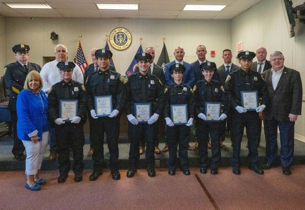 Law Enforcement Academy Graduates and Officials in group shot